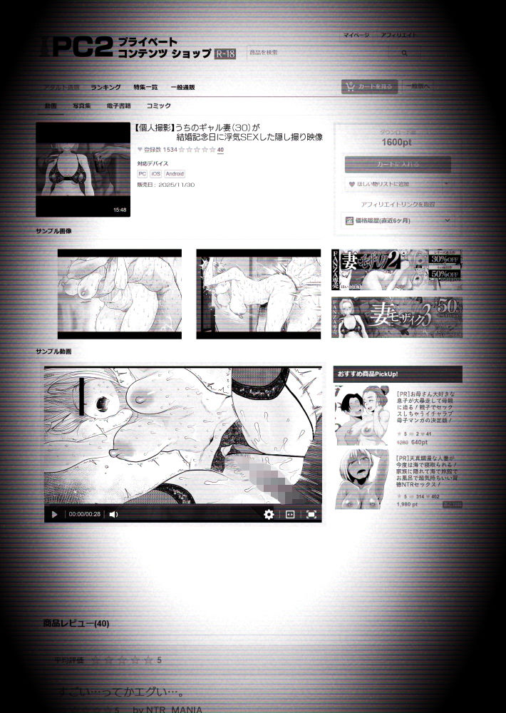 【個人撮影】うちのギャル妻(30)が結婚記念日に浮気SEXした隠し撮り映像 1枚目